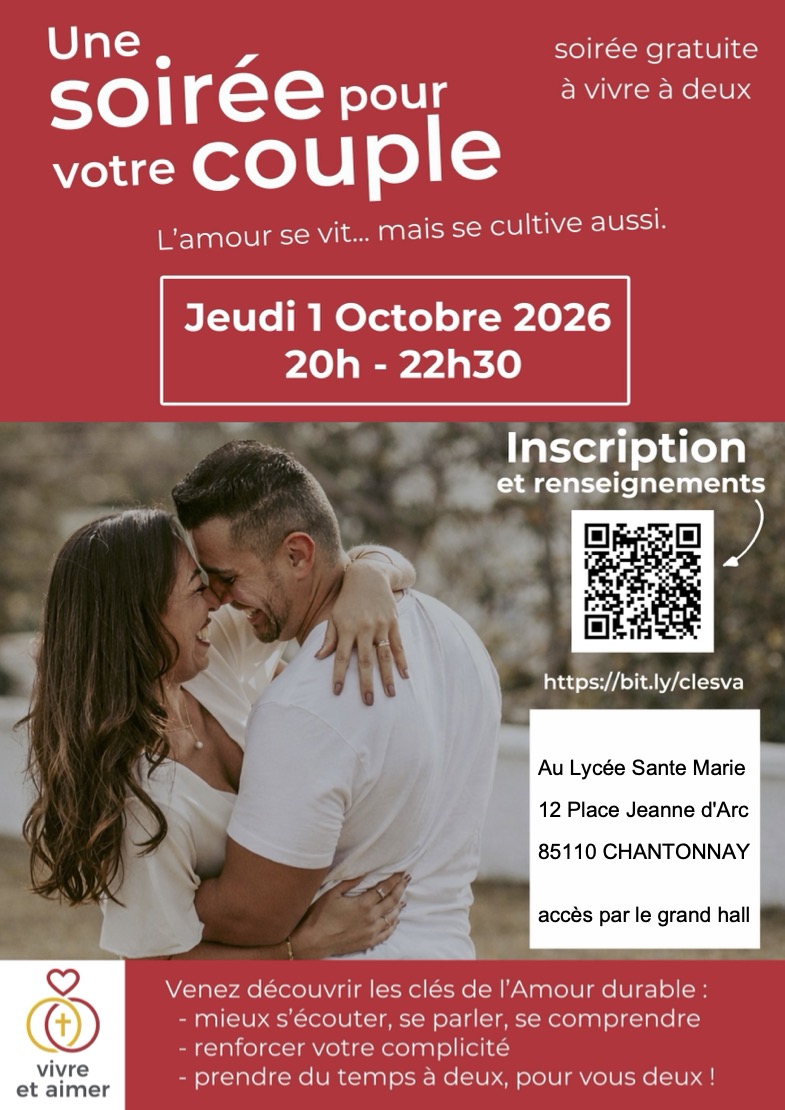 Soirée rencontre à Chantonnay le 1er octobre 2026 Soirée rencontre à Chantonnay le 1er octobre 2026