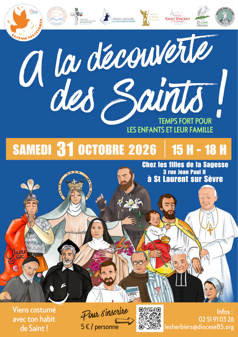 A la découverte des Saints - 31 octobre 2026 A la découverte des Saints - 31 octobre 2026